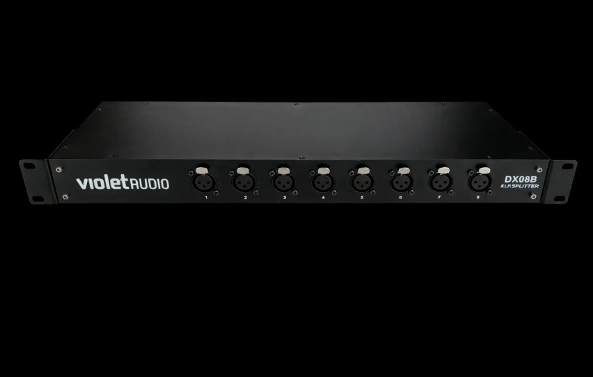 Violet Audio DX08B 8-channel passive audio splitter, front panel