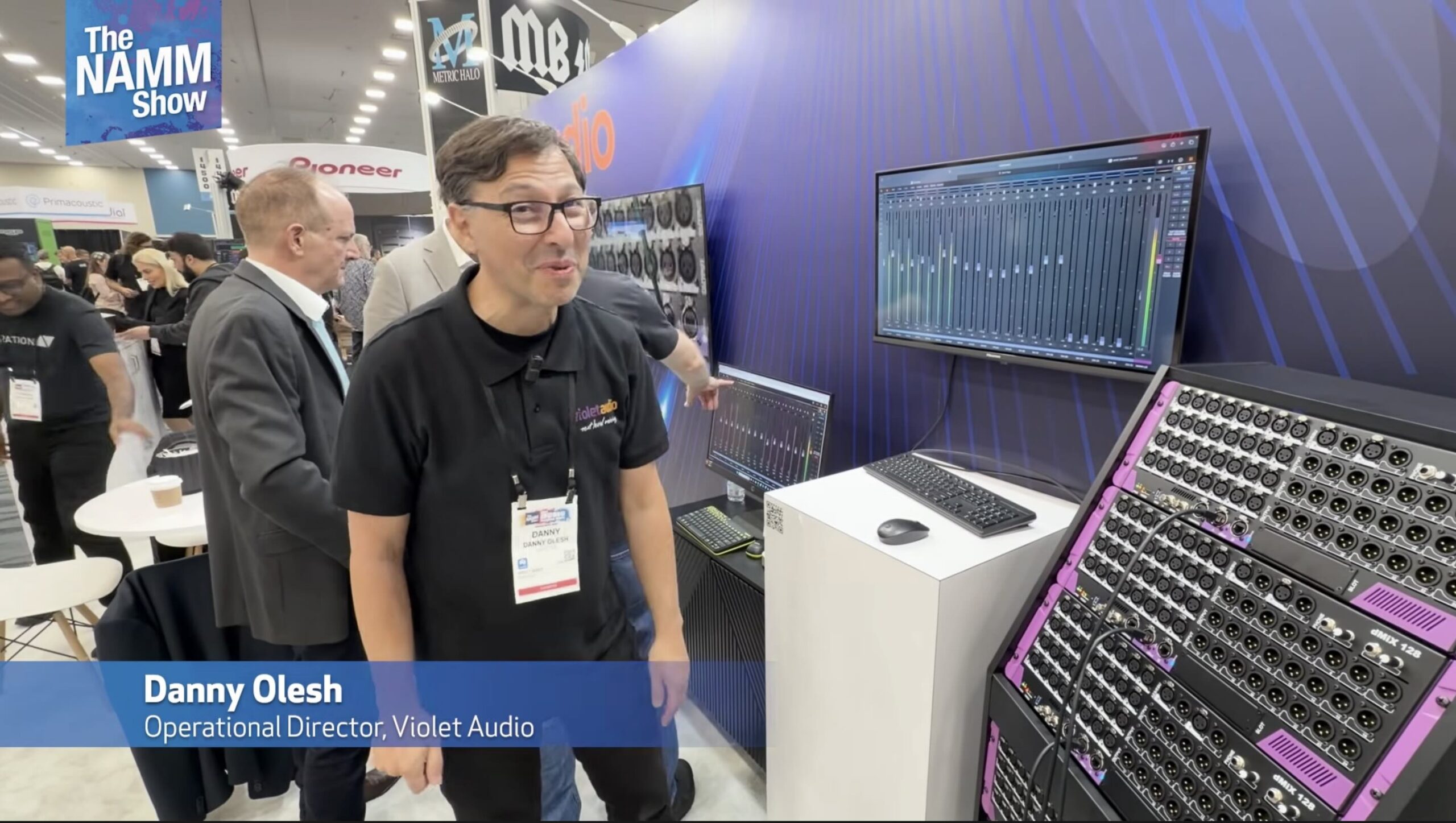 Danny Olesh introducing the dMix 128 at the NAMM Show 2026