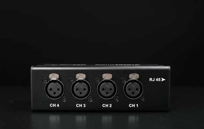 Violet Audio IO44 XLR panel, channels 1 through 4 with RJ45 output